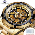 Forsining 2021 Stainless Steel Waterproof Mens Skeleton Watches Top Brand Luxury Transparent Mechanical Sport Male Wrist Watches - Sun Studio