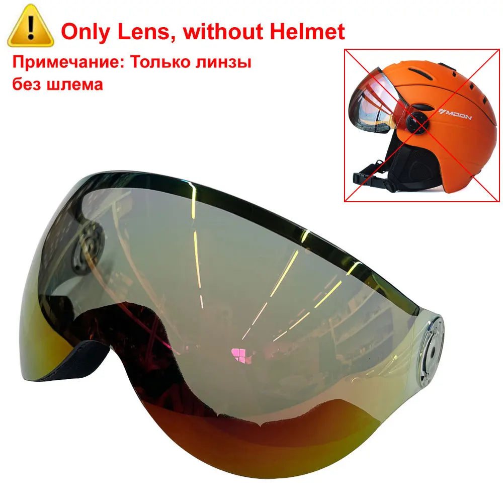 MOON Professional Half-covered Ski Helmet Integrally-molded Sports man women snow Skiing Snowboard Helmets  with Goggles cover - Sun Studio