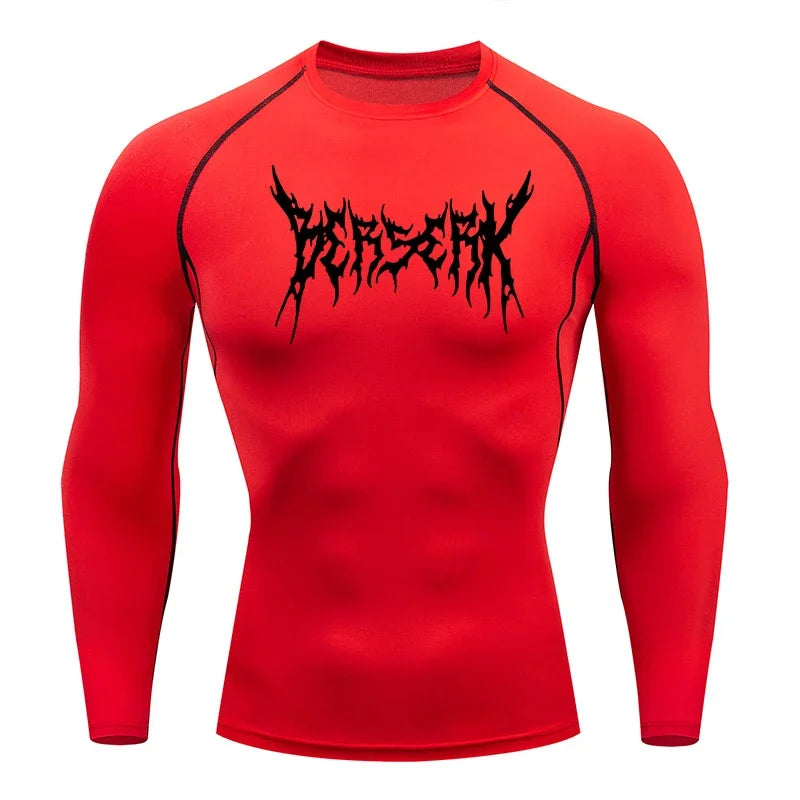 Fitness Workout Rash Guard für Männer athletische schnell trocknende Kompressionsshirts Berserk Druck T-Shirts Tops Unterhemden Baselayers