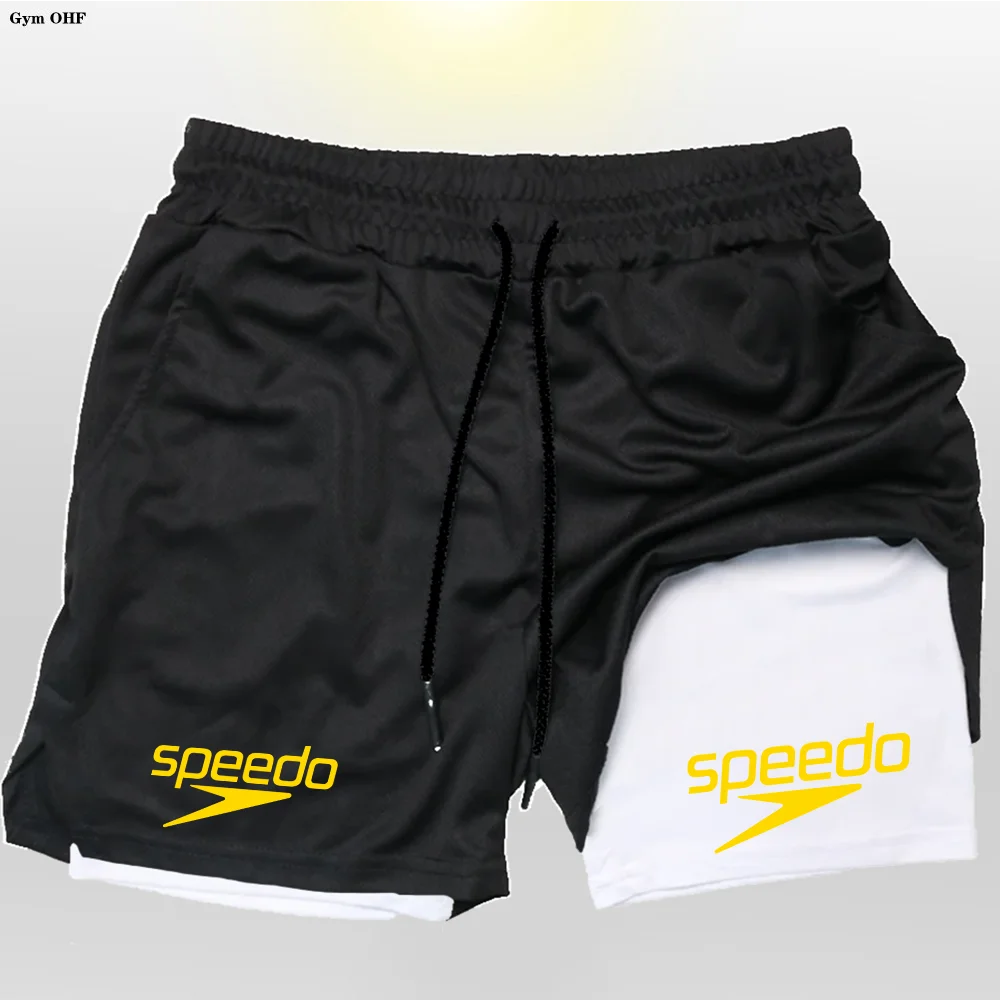 Fitness 2-in-1 training shorts, suitable for men, beach running quick-dry shorts, outdoor sports shorts, fitness basketball shor - Sun Studio