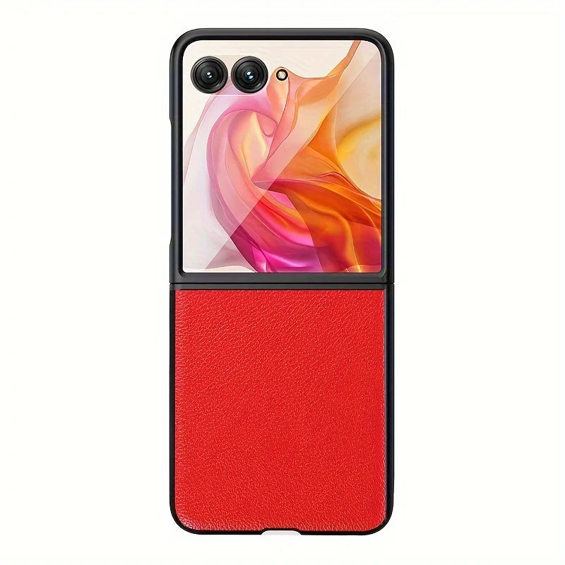 Luxury Business Style Retro Litchi Pattern Case for Motorola Razr 40 50 + 2024 Ultra 2025 Razr60 Thin Hard PC Shockproof Cover - Sun Studio