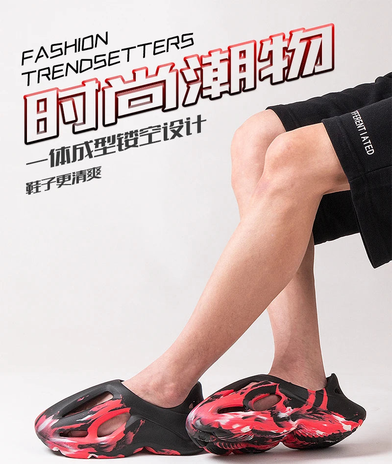 Summer Men Women Slippers Camouflage Platform Outdoor Clogs Shoe Beach Sandals Male Soft EVA Indoor Home Slides Lover Flip Flops - Sun Studio