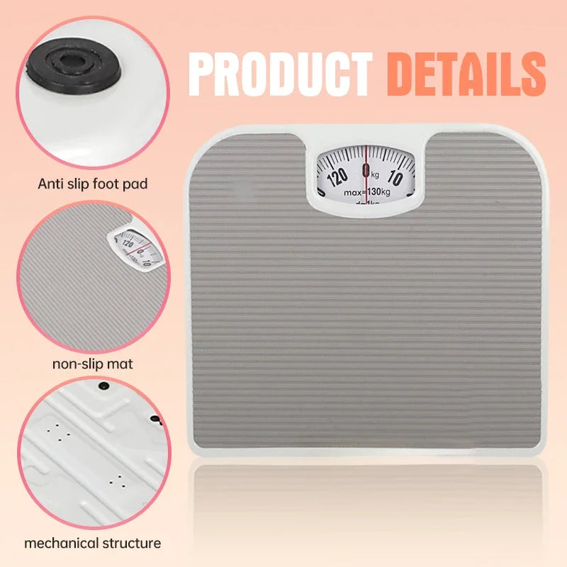 Weighing Scale Mechanical Body Weight Home Portable Precision Durable Body Scale Non-Slip Leather Pad Bathroom Waterproof - Sun Studio