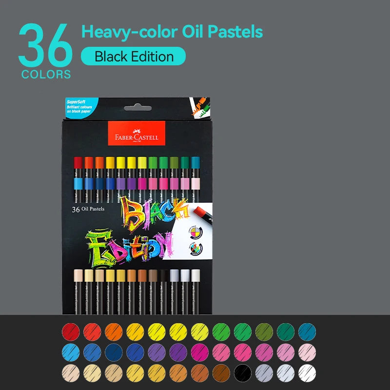 Faber-Castell Soft Oil Pastel Set 24/36/48 Vibrant Colors Creamy Texture Bullet Head Chalk for Artist Painting Drawing Beginners
