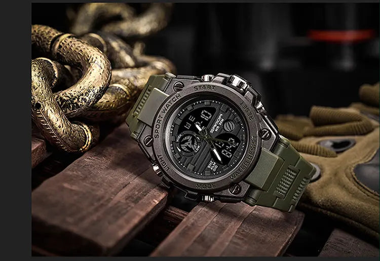 SANDA Top Luxury Watches Men Military Army Mens Watch Waterproof Sport Wristwatch Dual Display Watch Male Relogio Masculino - Sun Studio