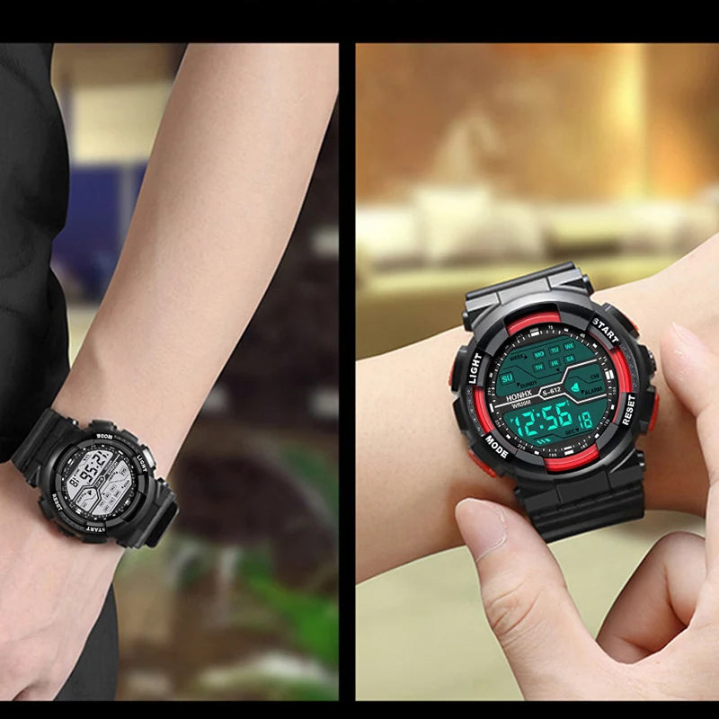 Sports Digital Electronic Watch 55mm Large Dial Sport Watch Outdoor Multifunction Watches Clock for Men Teen Student - Sun Studio
