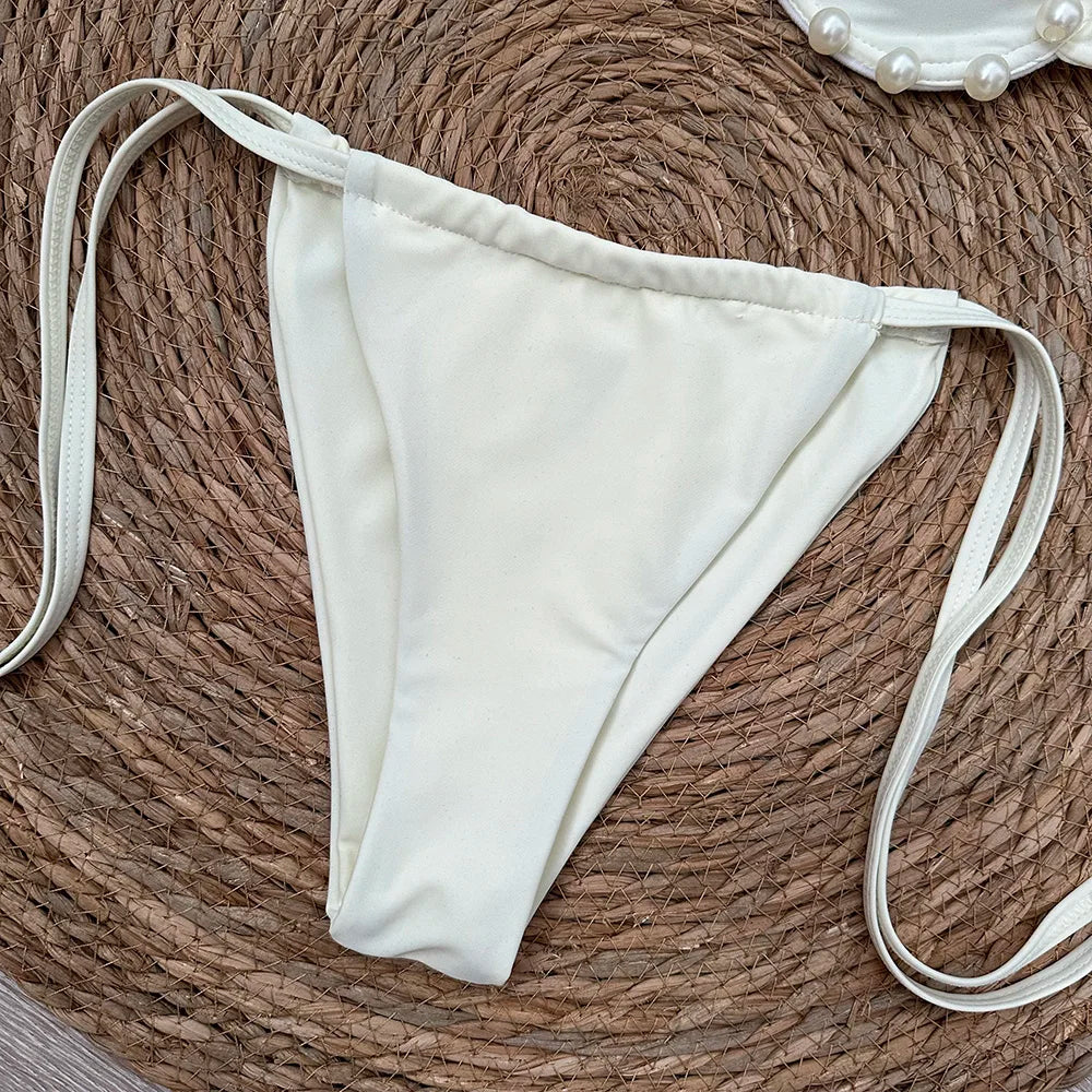 Micro Push Up Bikini 2024 Women Swimsuit Sexy Swimwear Thong Bikinis Set Brazilian Beachwear Pearl Bathing Suit Biquini Female - Sun Studio