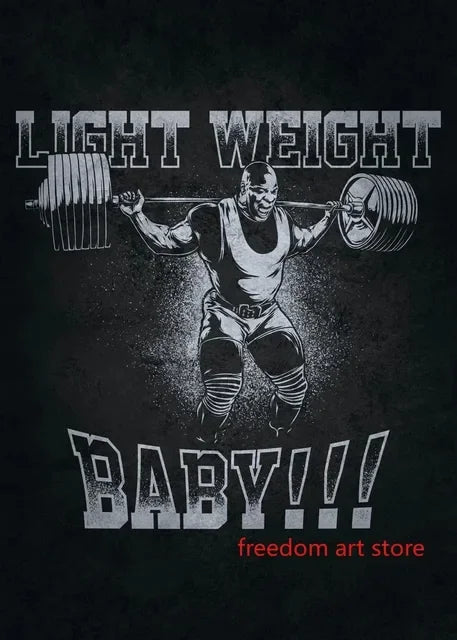 Gym Motivation Muscle Man Bodybuilding Fitness Strength Barbell Art Poster Canvas Painting  Wall Print Picture for Home Gym Deco - Sun Studio