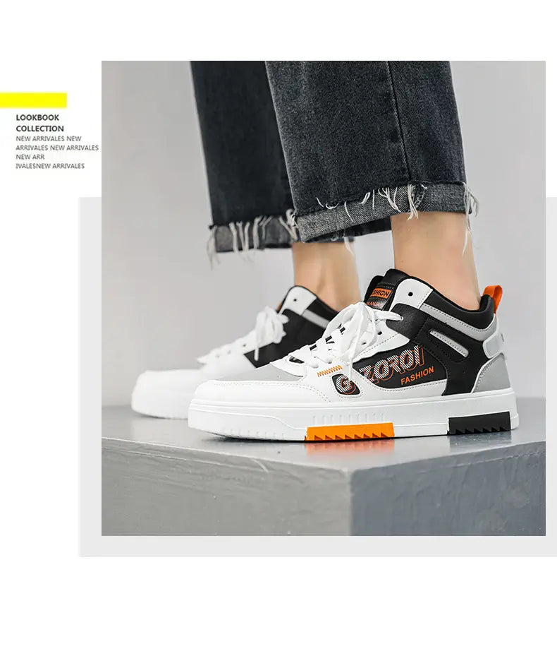 Men's Skate Board Shoes High Top Students Leisure Sports Shoes Breathable Non-slip Shoes Fashion High Top Sneakers for Men Men - Sun Studio