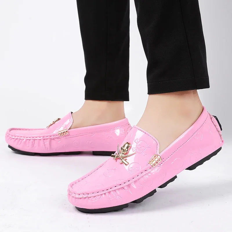 Luxury Style Male Formal Wedding Shoes Slip-on Men Pink Fashionable Casual Moccasins Shoes Big Size 47 48 Adult Party Shoes - Sun Studio