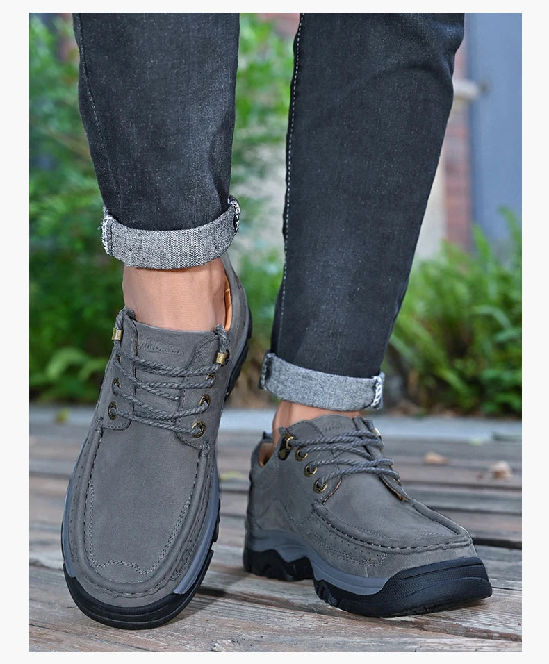 New Large Size Men's Shoes Genuine Leather Flats Men Loafers High Quality Outdoor Men Sneakers Breathable Male Casual Shoes - Sun Studio