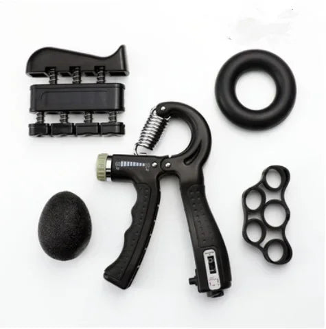 Gym Fitness Adjustable Count Hand Grip Set Finger Forearm Strength Muscle Recovery  Gripper Exerciser Trainer Ball Decompression - Sun Studio