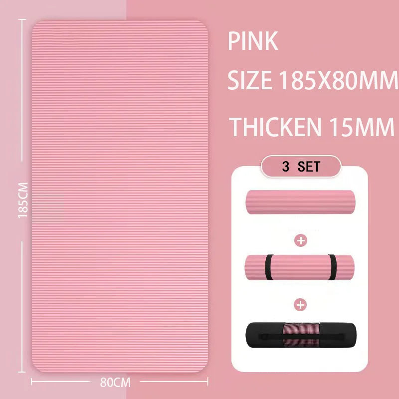 Thickened Anti Slip Yoga Mat Foam Mat Exercise Fitness Pilates Gymnastics Equipment Exercise Mat, Suitable for Yoga, Pilates - Sun Studio