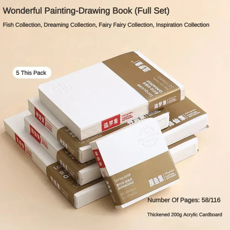 LANGUO Portable 300G Thick Cotton Watercolor Tearable Book Coated Paper Medium Rough Texture Album Sketchbooks School Stationery