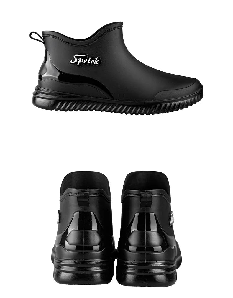 Couples Short Rain Shoes Fashion Light Waterproof Shoes Non-Slip Sports Korean Rain Boots - Sun Studio