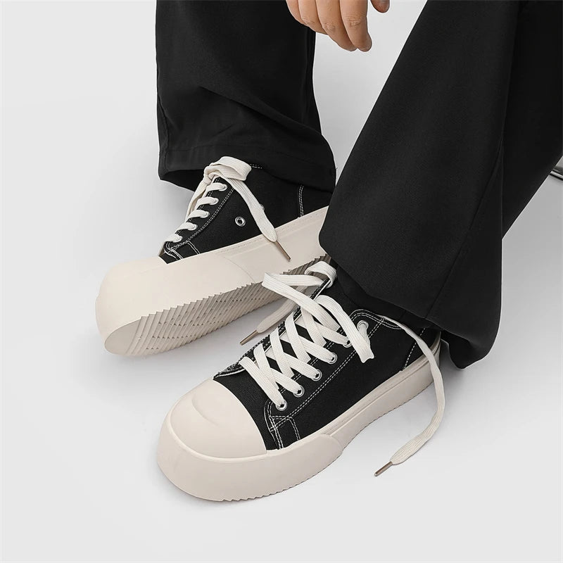 Canvas Platform Sports Shoes Fabric Outdoor Shoes for Men Skateboard Soft and Comfortable All-match Wear-resistant Non-Slip New - Sun Studio