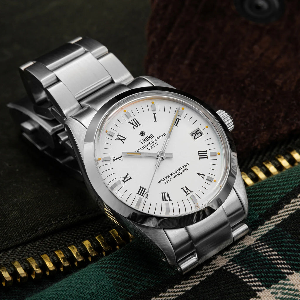 THORN T004 34mm Retro Men's Watch Automatic Movement Watch Hemisphere Sapphire Luminous 10Bar Waterproof Watches - Sun Studio