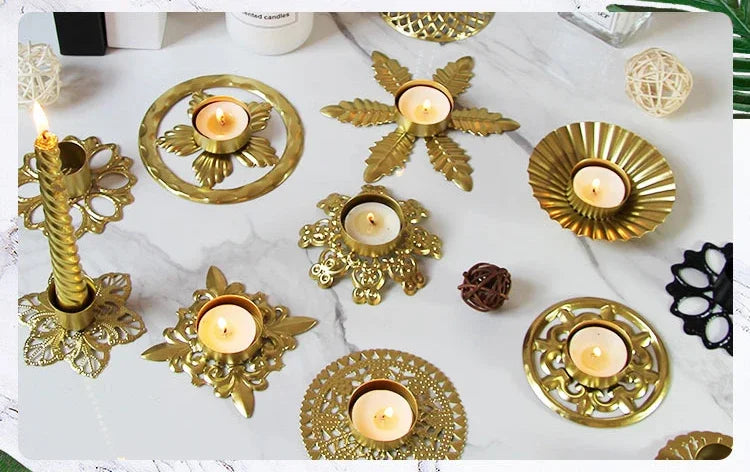 Home Decor Iron Plated Black Gold Candle Holders Decor for Wedding Party Festival Portavelas Candelabra Art Table Decoration - Sun Studio