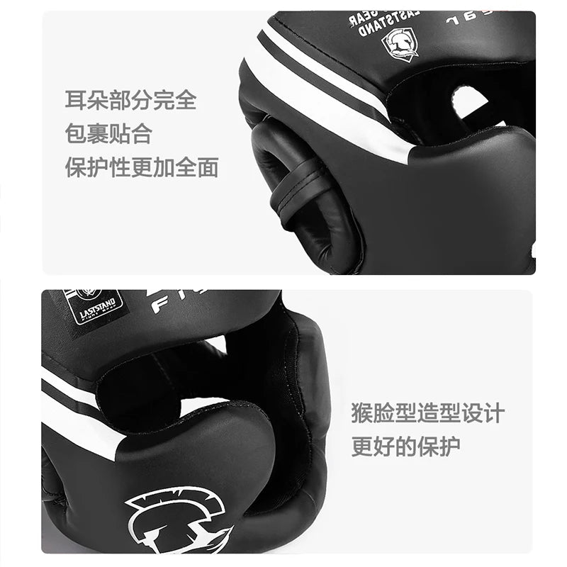 Kick Boxing Helmet for Men Women PU Karate Muay Thai Guantes De Boxeo Free Fight MMA Sanda Training Adults Kids Equipment - Sun Studio