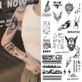 1Set of 20Pcs Waterproof Temporary Tattoo Stickers, Long-lasting Waterproof for One to Two Weeks, Suitable For Arm, Chest, Leg - Sun Studio