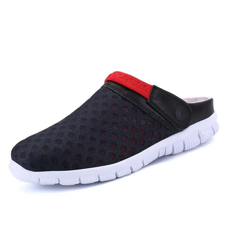 Plus Size 36-46 Mens Sandals Summer Garden Shoes Mesh Slippers Soft Bottom Beach Clogs Womens Slip-On Solid Breathable Zapatos 3 - Sun Studio