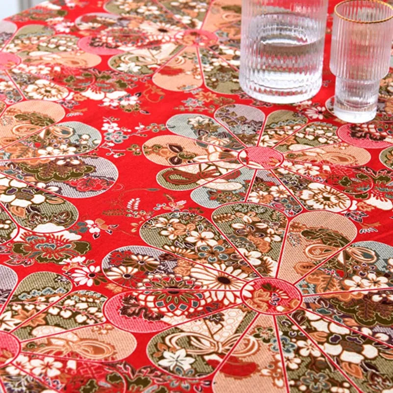 Bohemian Fabric Ethnic Vintage Retro Boho Printed Cotton Linen Home Decor Upholstery Textile