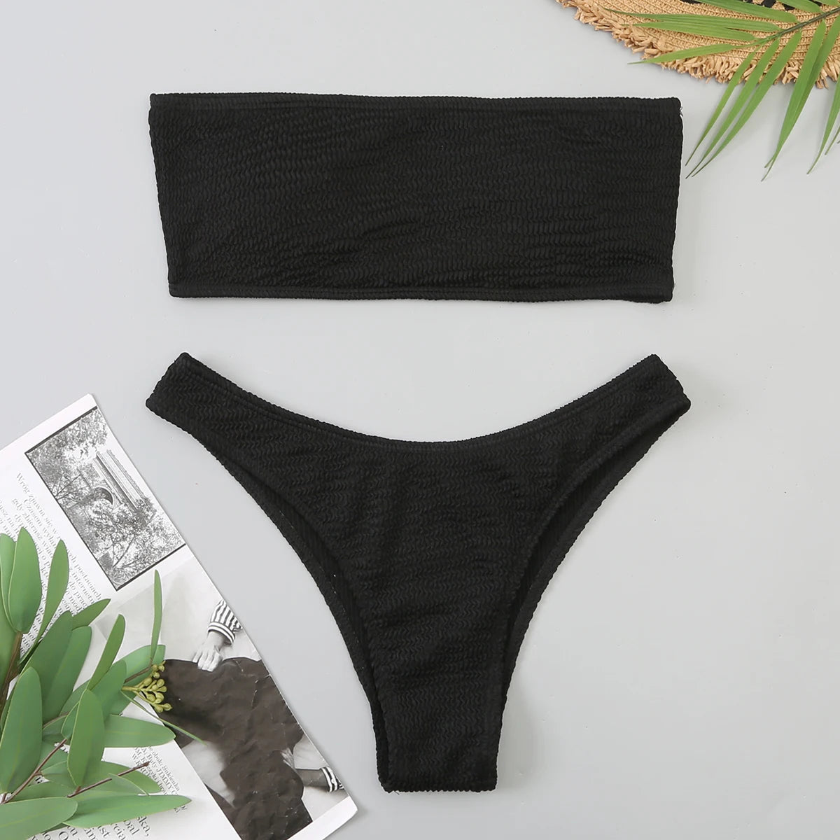 Velvet Bikinis 2025 Women Brazilian Bandeau Swimsuit Solid Sexy Swimwear Female Beachwear Bathers Bathing Swimming Swim Suit - Sun Studio