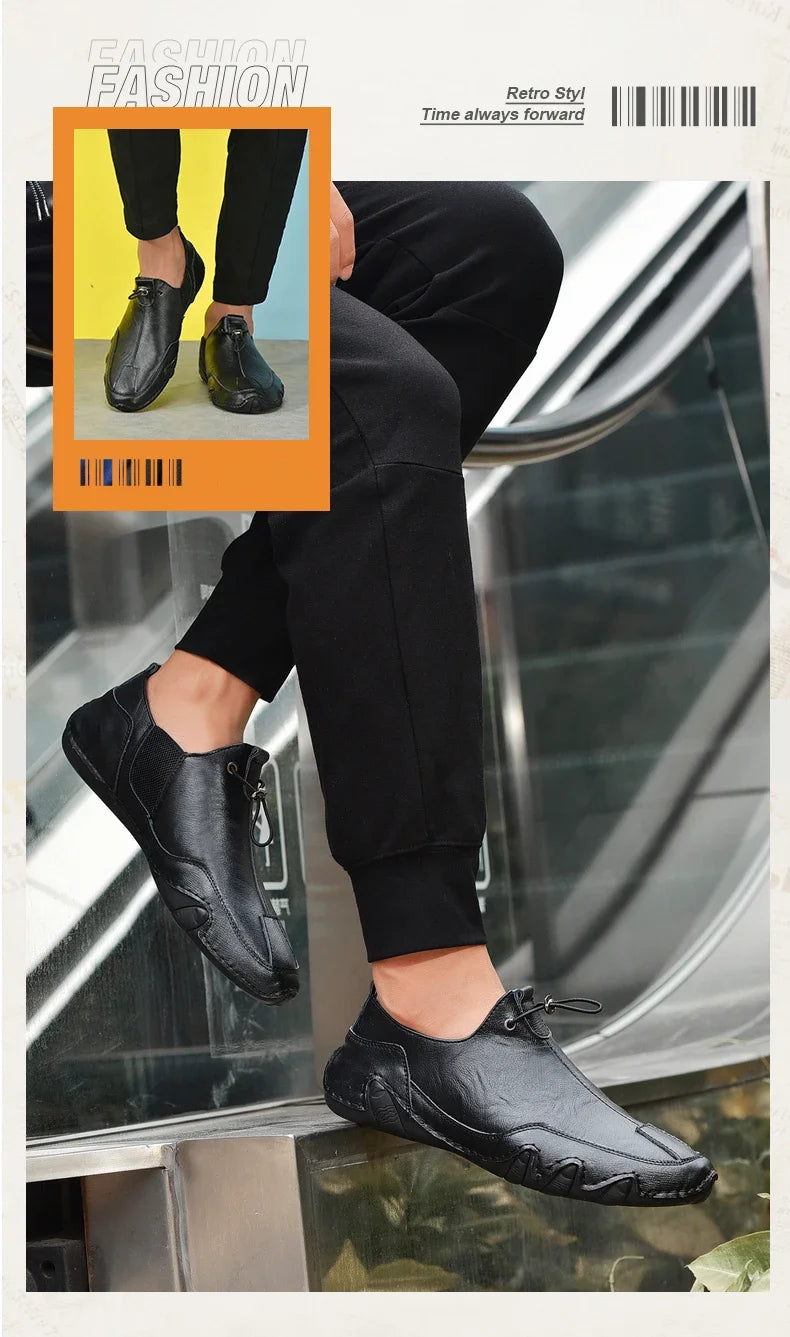 Size 38-47 Men Sneakers Leisure Comfortable Walking Genuine Leather Shoes Sports Outdoor Footwear Loafers Male Trainers 2021