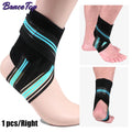 BraceTop 1 PC Sports Compression Ankle Brace Support Wrap Gym Ankle Sleeves for Plantar Fasciitis Achilles Tendon Minor Sprains - Sun Studio