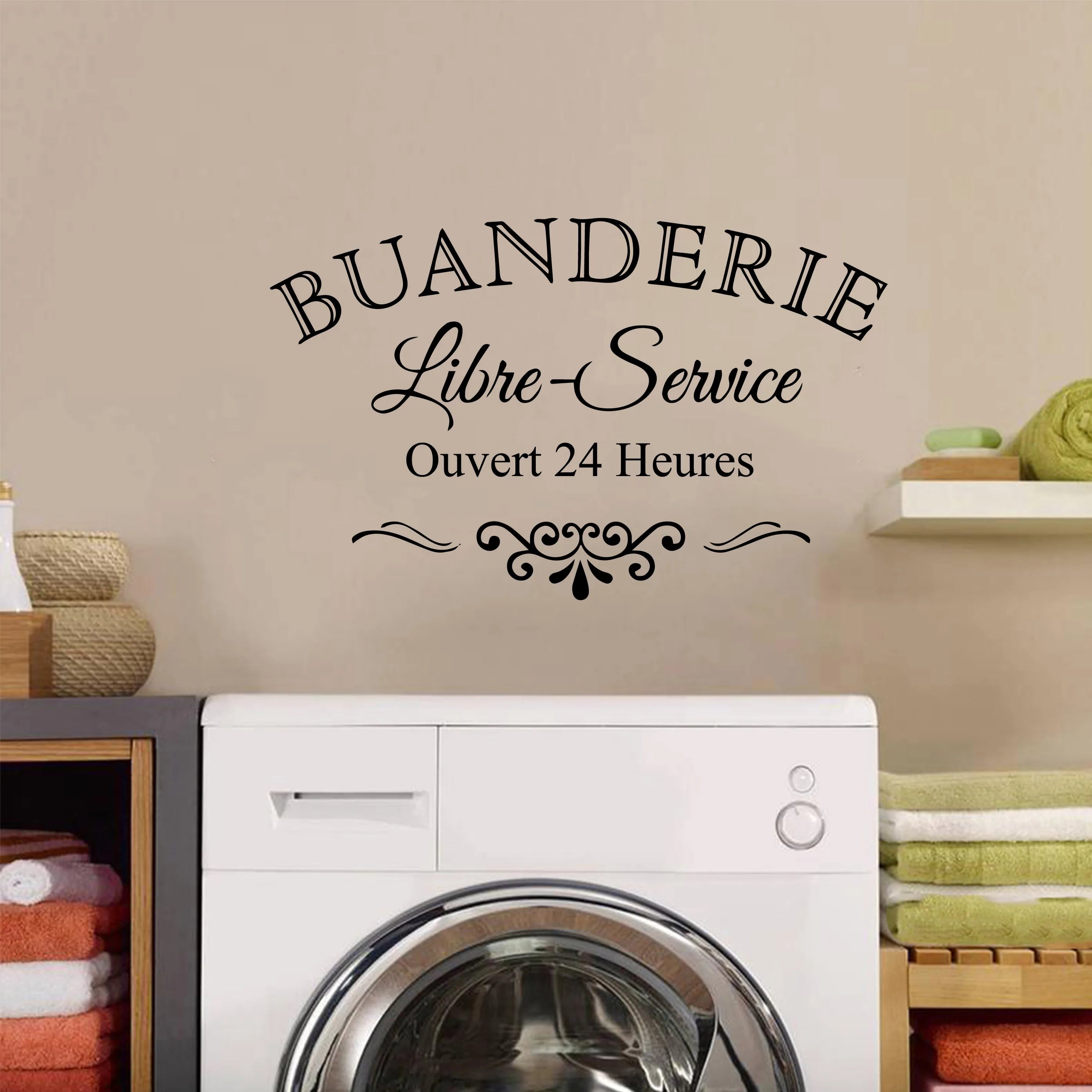 1 pc Laundry room New Wall Decal Art Vinyl Stickers For Home Decor Living Bedroom Decoration Accessories Murals - Sun Studio