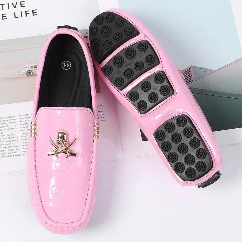 Luxury Style Male Formal Wedding Shoes Slip-on Men Pink Fashionable Casual Moccasins Shoes Big Size 47 48 Adult Party Shoes - Sun Studio