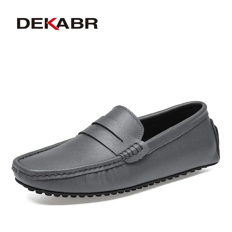 DEKABR Loafers Shoes Men Fashion Shoes New Spring Comfy Men's Flats Moccasins Classic Original Leather Men Casual Shoes - Sun Studio