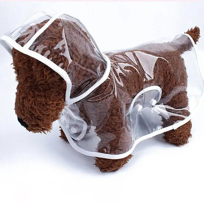 Pet Dog Puppy Transparent Rainwear Raincoat Pet Hooded Waterproof Jacket Clothes Soft PVC Small Dogs Raincoat Puppy Rain Poncho - Sun Studio