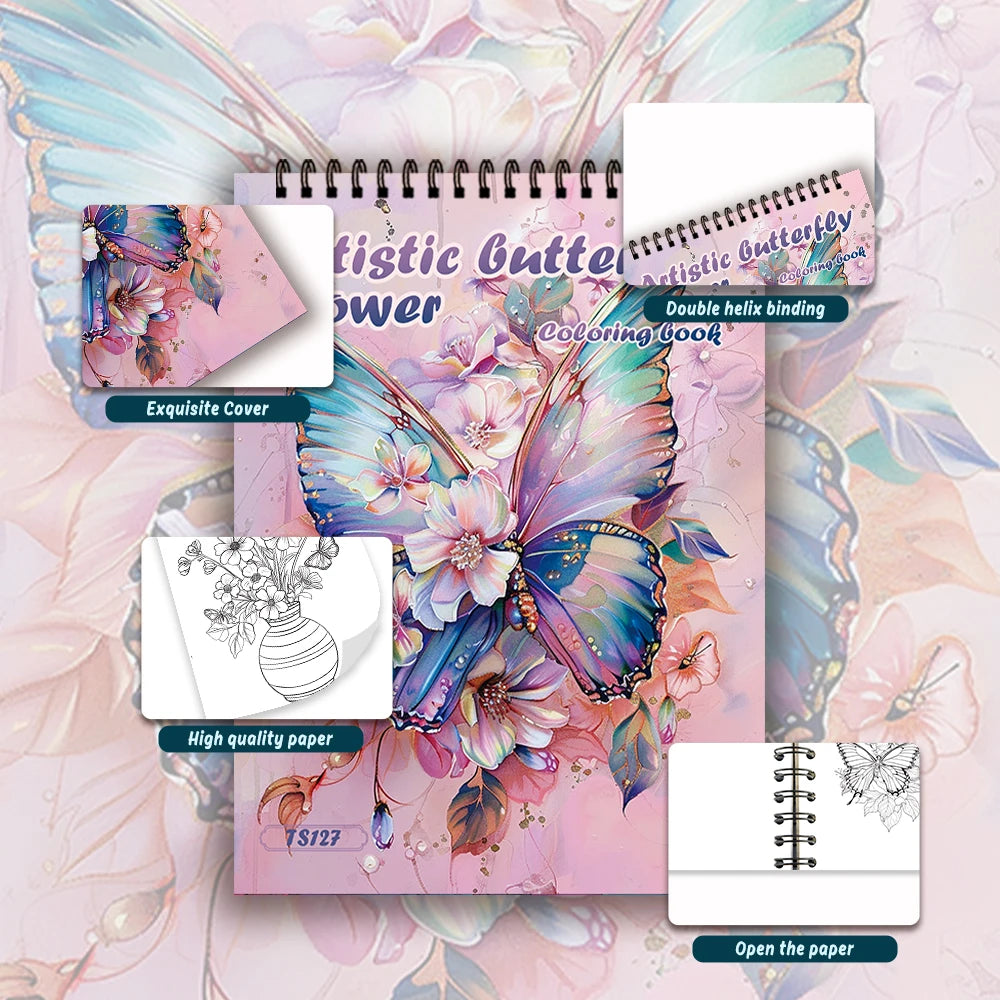 30 Sheets Stress Relief Coloring Book, 11.2x 8.3in,100gsm Thick Paper, Spiral Bound, Halloween Gift, Christmas Gift Option - Sun Studio