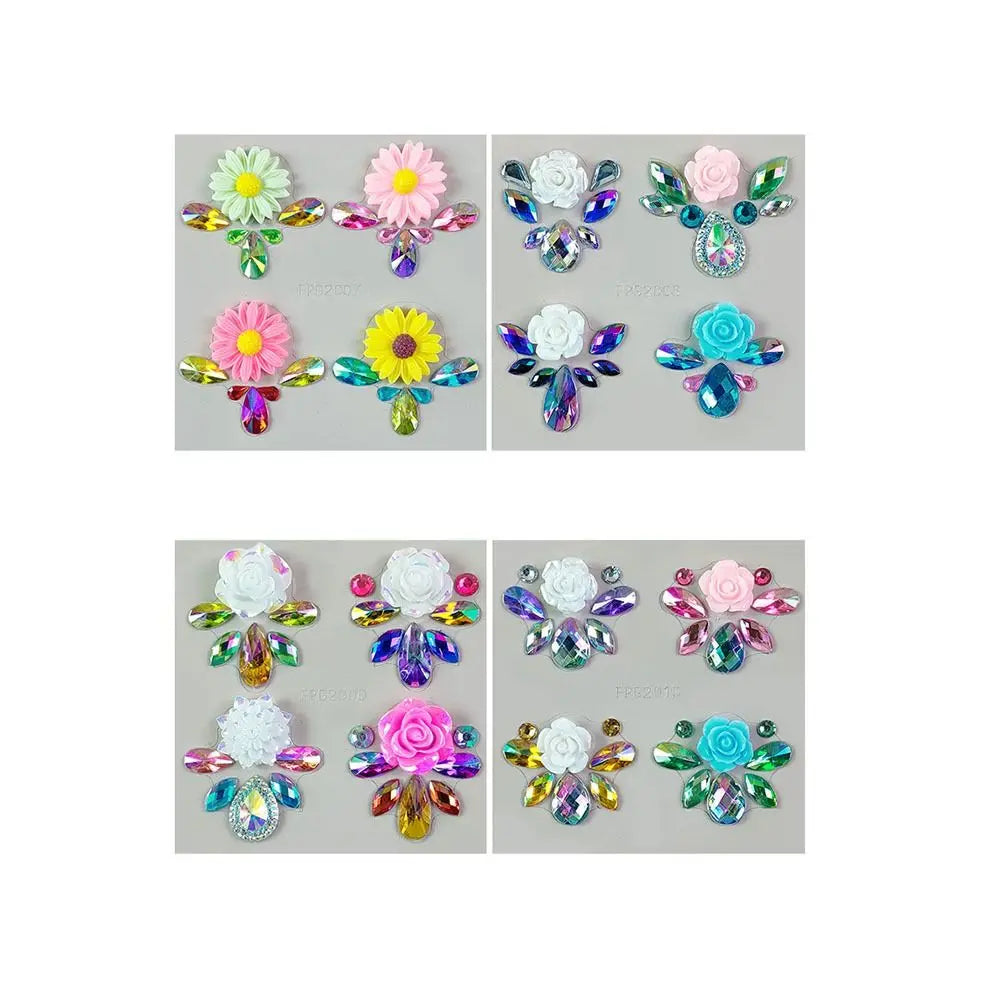 Adhesive Makeup Diamond Sticker DIY Temporary 3D Crystal Face Stickers Glitter Diamond Mask Rhinestone Tattoo Women - Sun Studio