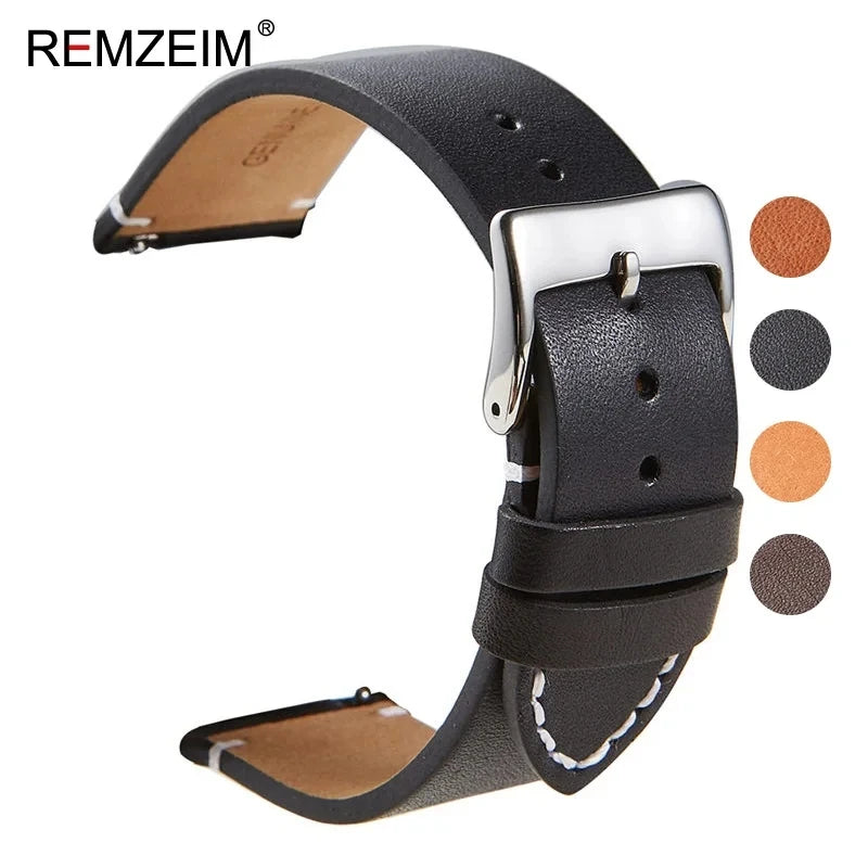 Calfskin Genuine Leather Watchbands Quick Release Watch Band 18mm 20mm 22mm 24mm Smartwatch Strap Watches Accessories - Sun Studio