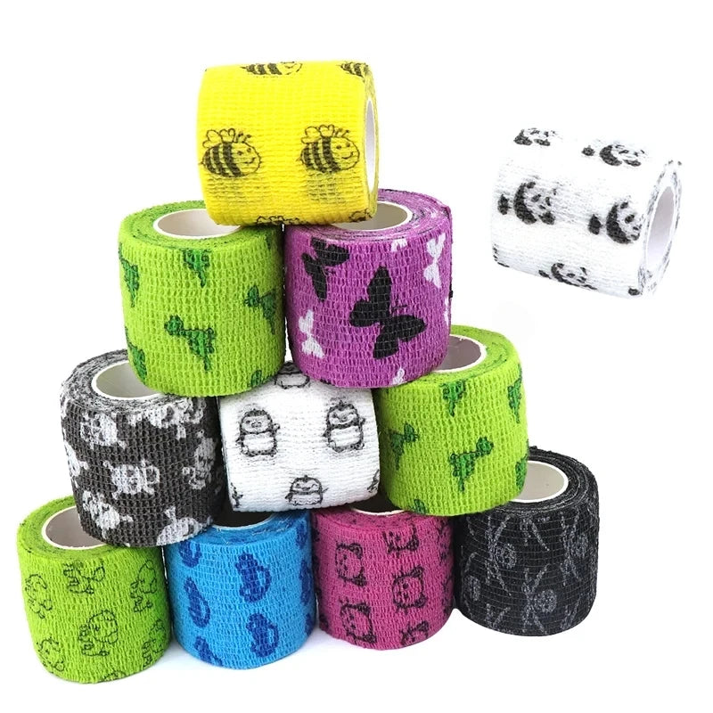 Animal Pattern Printed Self Adhesive Elastic Bandage 4.5m Sports Wrap Tape for Finger Joint Knee First Aid Kit Pet Tape - Sun Studio