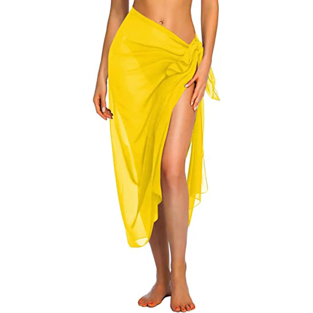 Womens Long&Short Sarong Swimsuit Coverups Summer Beach Bikini Wrap Sheer Short Skirt Scarf for Swimwear Cover-ups - Sun Studio