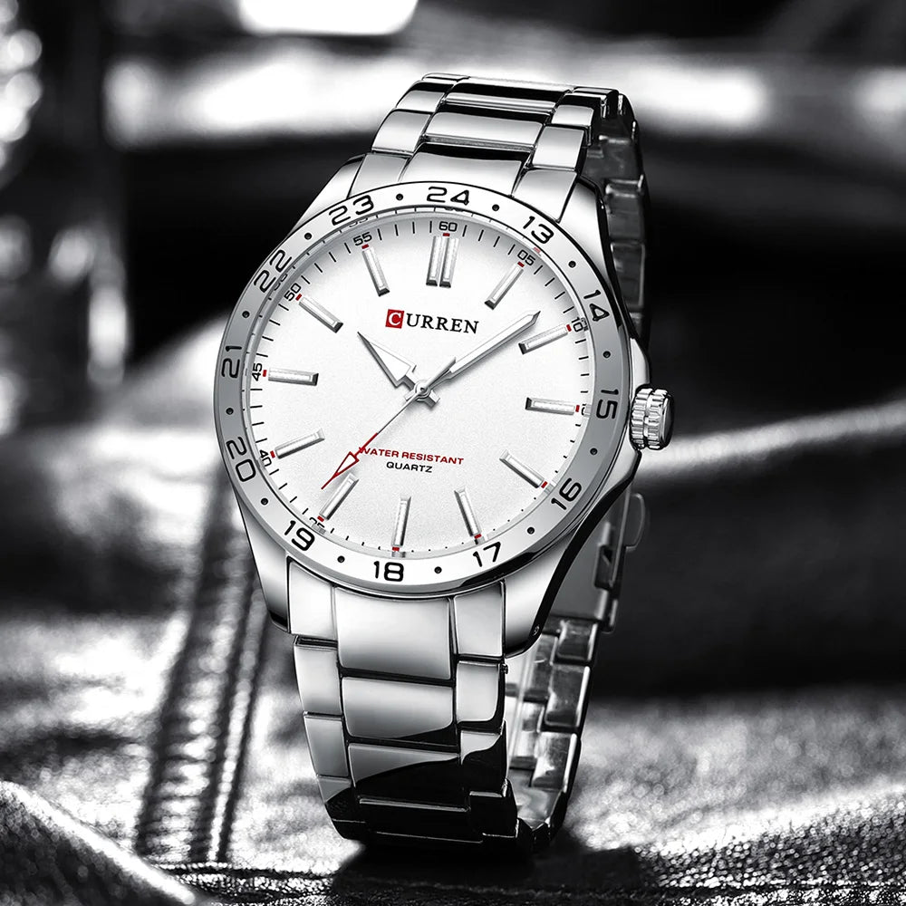 CURREN 8452 Men Fashion Ultra Thin Watches Simple Men Business Stainless Steel Quartz Watch Casual Watch Men's wristwatch - Sun Studio