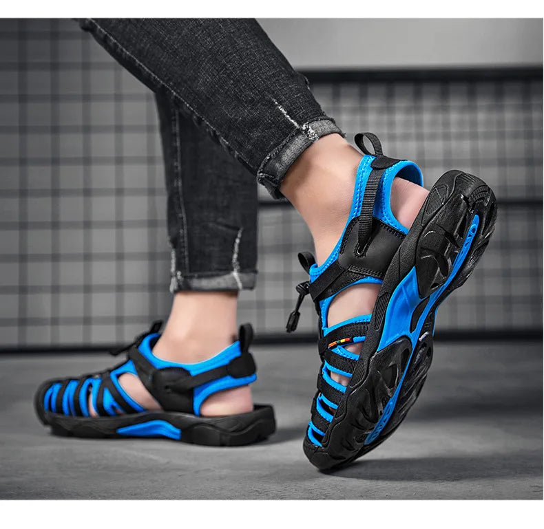 New Summer Genuine Leather Men Sandals Fashion Design Men's Casual Sneakers Comfortable Beach Men's Sandals Outdoor Wading Shoes - Sun Studio