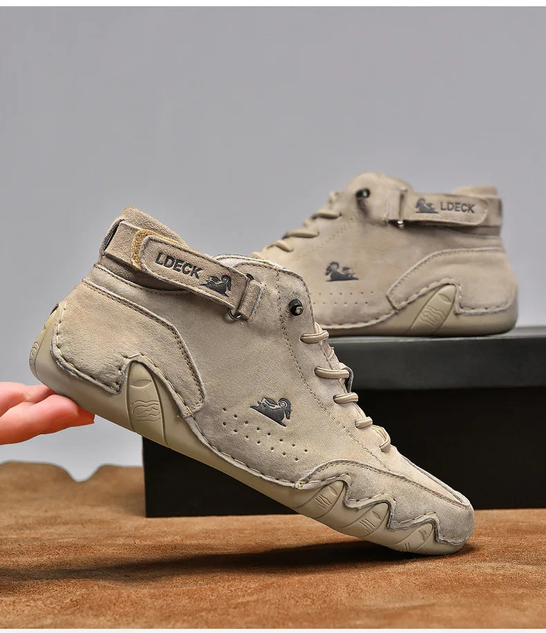 Men Leather Casual High Top Sneakers Winter Fur Plush Ankle BootsNew Luxury Footwear Shoes Zapatos Hombre - Sun Studio