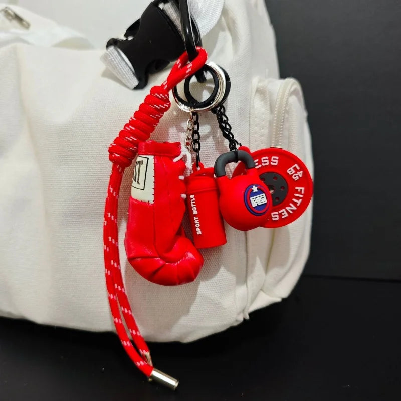 New Fitness Keychain Gym Lovers Fitness Enthusiast Gift Barbell Dumbbell Keychain Fitness Bag backpack Charms - Sun Studio