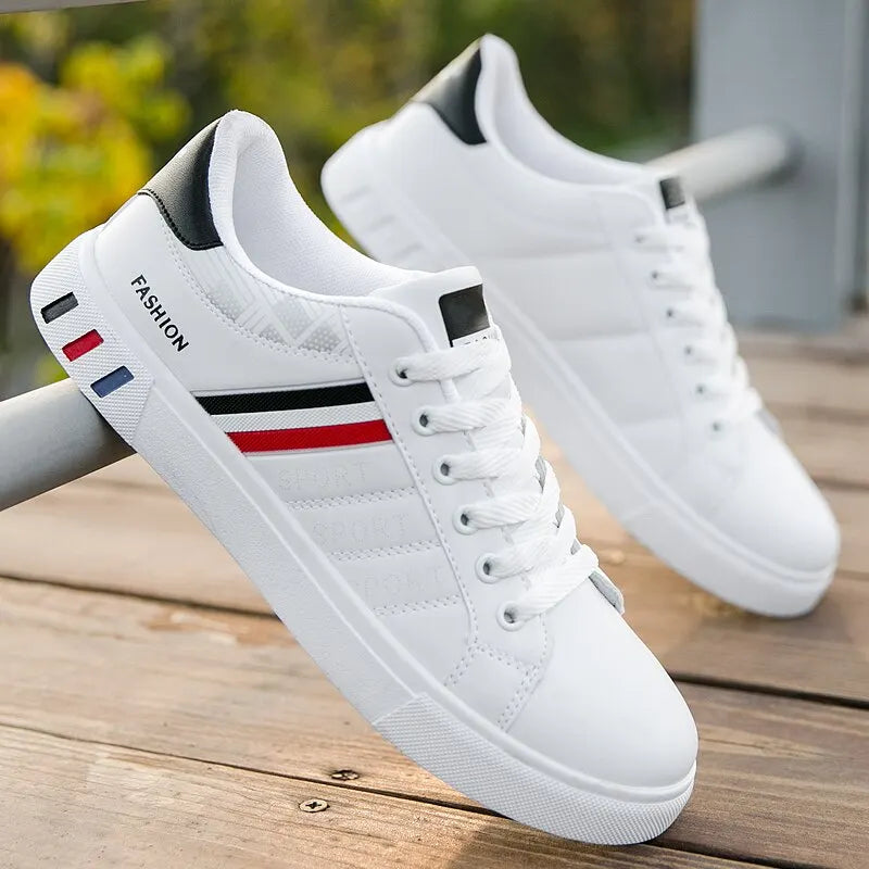 2024 Mens Casual Sneakers New Fashion Lace-up White Shoes Student Comfort Sports Plus Size Vulcanized Shoes Zapatillas De Hombre - Sun Studio