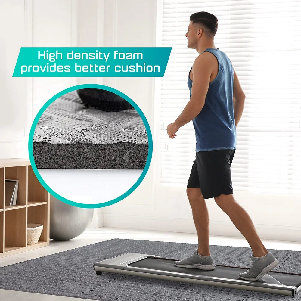 Gym Floor Mat for Home Workout Anti-Slip Rubber Exercise Mat with Interlocking Design, Durable Fitness Rug Weightlifting & Yoga - Sun Studio