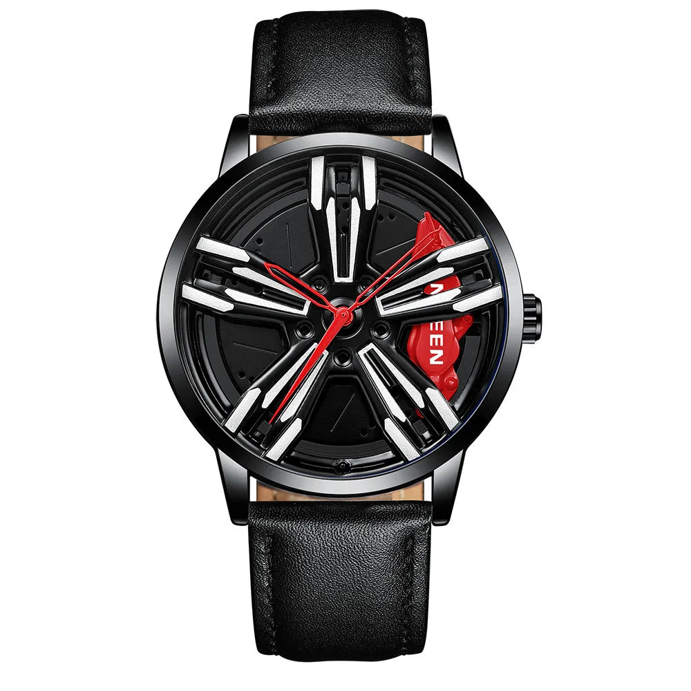 2025 New Racing Watches Men Custom Design Super Car Rim Watch Stainless Steel Black Retro Waterproof Watch Relogio Masculino - Sun Studio