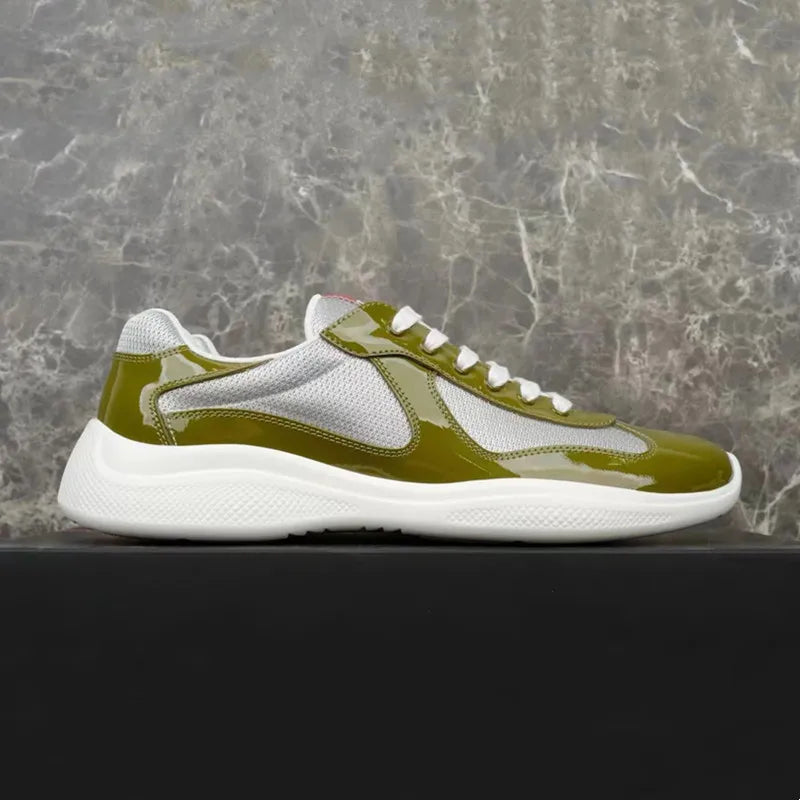 Multiple Style Color Classic P-style Men's Low Top Sneaker Breathable Mesh Biker Shoes Lace Up Leather Sneakers Casual Shoe - Sun Studio