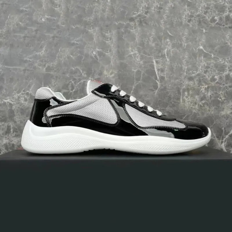 Multiple Style Color Classic P-style Men's Low Top Sneaker Breathable Mesh Biker Shoes Lace Up Leather Sneakers Casual Shoe - Sun Studio