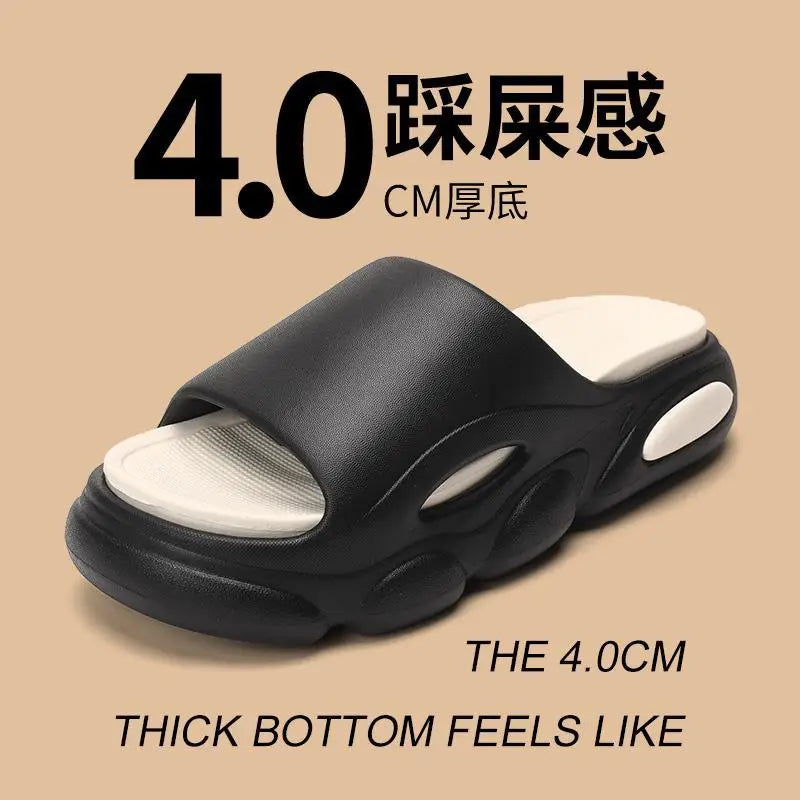 Shevalues Men Summer Slippers New Thick Sole EVA Sandals Indoor Non-slip Unisex Bathromm Slides Casual Platform House Slippers