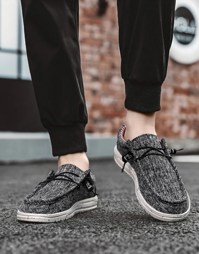 Men Casual Canvas Shoes Mens Loafers Breathable Slip on Flats Male Vulcanized Shoes Driving Shoes Plus Size 47 Walking Sneakers - Sun Studio