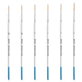 Artist Paint Brush 6 Pcs Set Thin Pen Extra Long Fine Point Liner Tip #000#00#0#1#2#3, Scale Models Nail Acrylic Oil Watercolor - Sun Studio